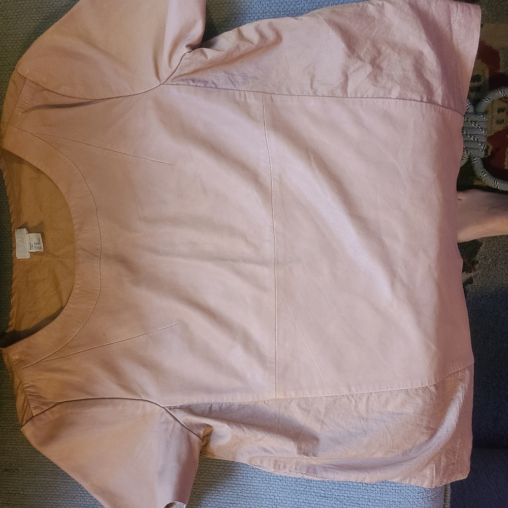 H&M faux leather blouse